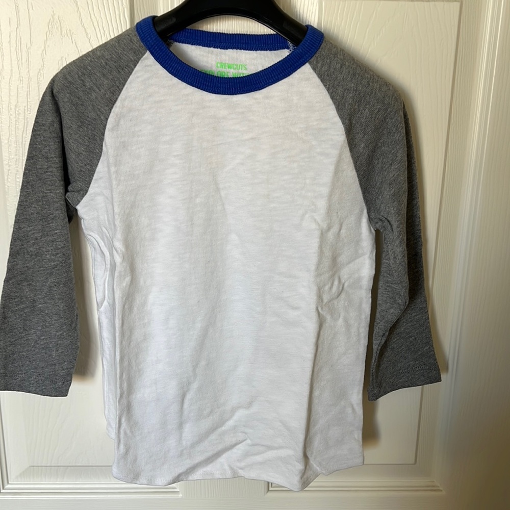 Jcrew brand new Kids' 3/4 sleeve heavy weight baseball T-shirt size 6-7